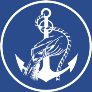 Logo des Éditions Prosveta: une ancre symbolisant l'ancrage spirituel et une source qui coule